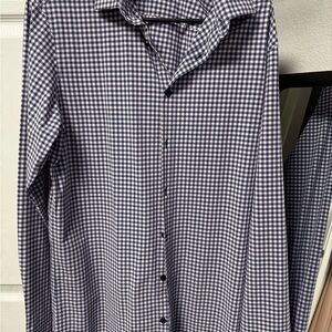 Mizzen+Main Trim/Tall Men's Blue Checkered Shirt
